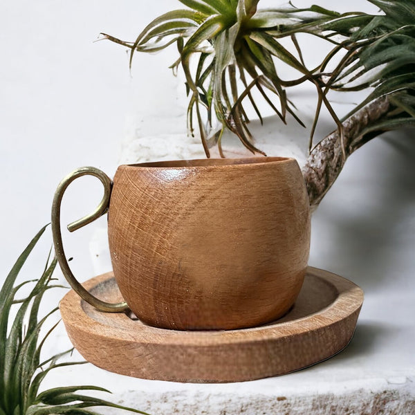 Buchenholz Espresso Tassen Set - 12 Stück